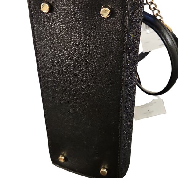 NWT Kate Spade Black  Mini Reiley Laurel Way  Glitter Purse. - Picture 9 of 9